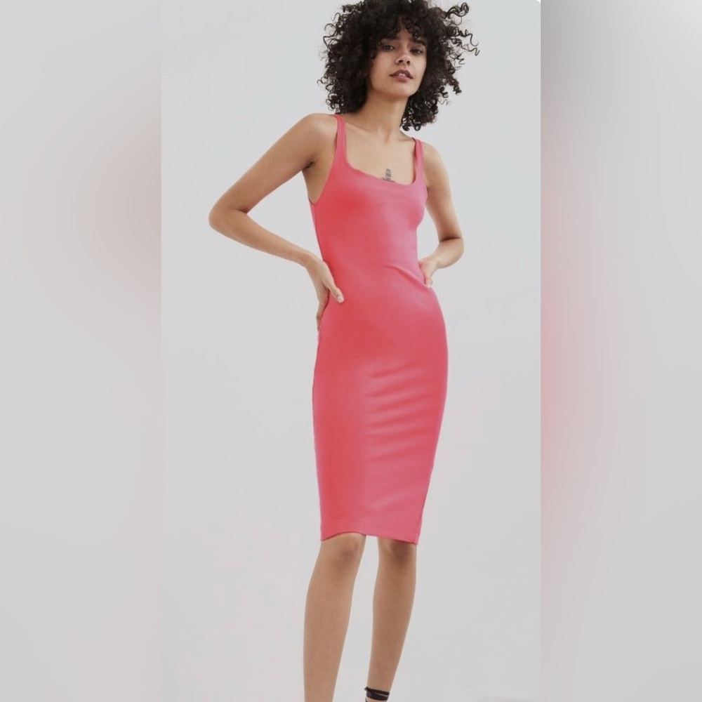 Zara Join Life - Hot Pink Fitted Dress Size Large -NWT